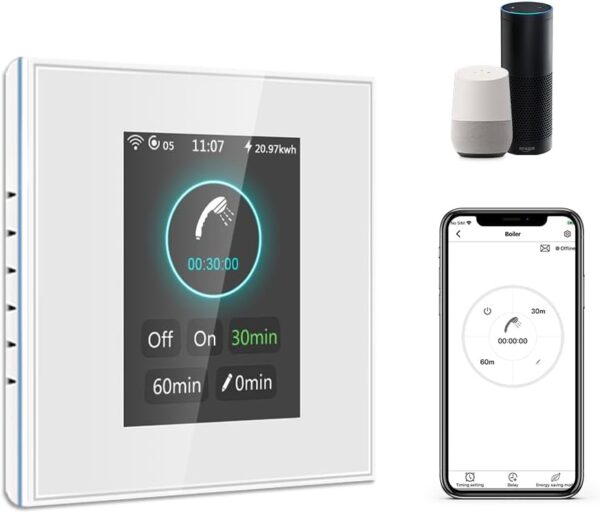 WiFi Смарт Ключ за Бойлер LANBON LCD – Програмируем Таймер за Електрически Бойлери, Съвместим с Alexa и Google Home